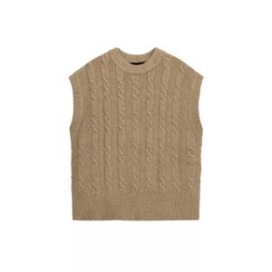 BRAND NEW Zara women’s cable knit vest size L (runs large)
